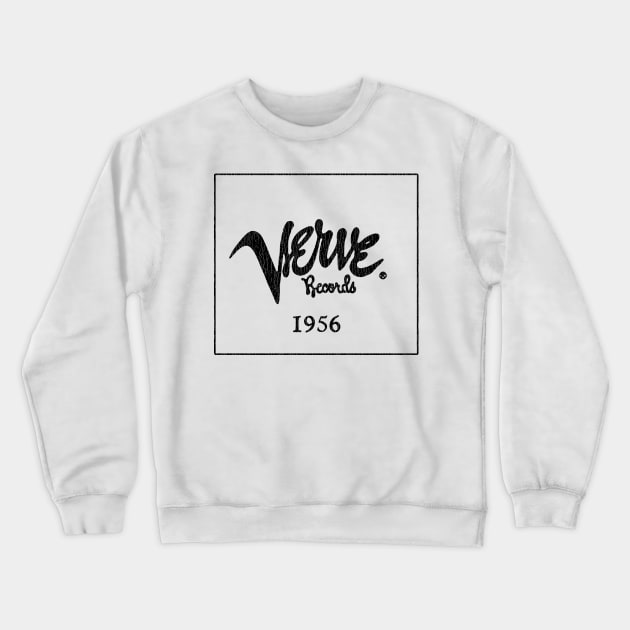 Black Verve Records 1956 Crewneck Sweatshirt by Hidarsup Bahagiarsa